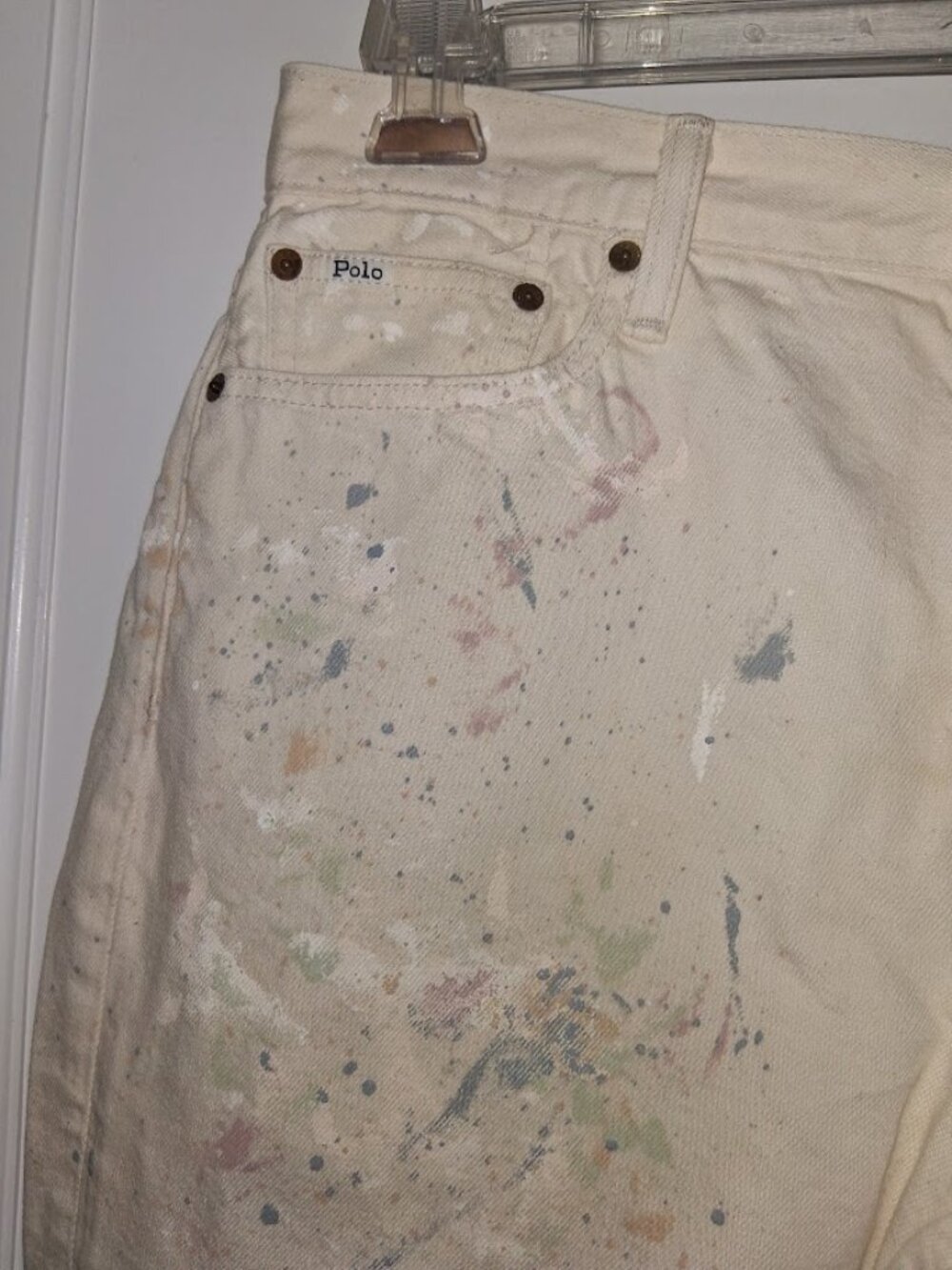 Polo Ralph Lauren The Avery Boyfriend Paint Splatter Jeans Sz 31 - Picture 2 of 7